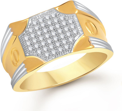 Meenaz Alloy Cubic Zirconia Ring, Gold