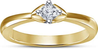 

Vorra Fashion Solitaire Wedding Sterling Silver Cubic Zirconia Gold-plated Plated Ring, Yellow