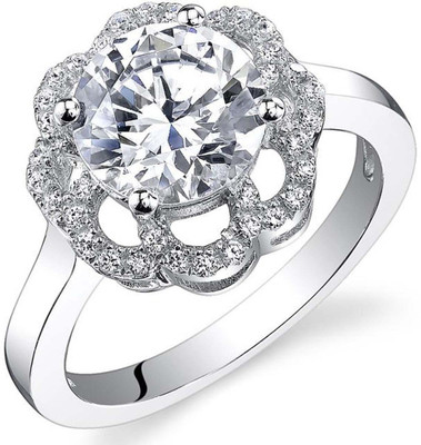 

Kiara Jewellery Sterling Silver Swarovski Zirconia Rhodium Plated Ring, White