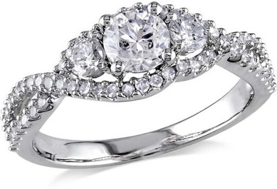 

Kiara Jewellery Sterling Silver Swarovski Zirconia Rhodium Plated Ring, White