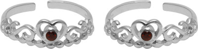 

Abhooshan Sterling Silver Cubic Zirconia Toe Ring Set, Multicolor