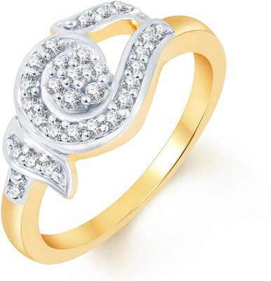 

Sukkhi Pretty Alloy Cubic Zirconia Gold-plated, Rhodium Plated Ring, Gold;white