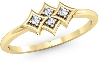 

Kataria Jewellers The Vafara American Diamond 92.5 BIS Hallmarked Silver Ring, Yellow