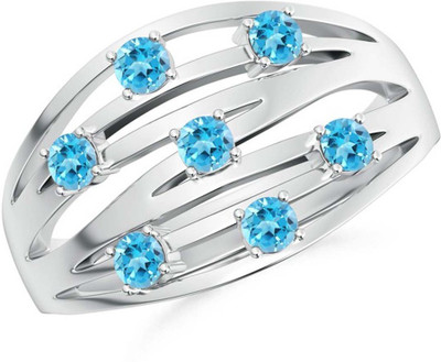 Kiara Jewellery Poonam Silver Swarovski Zirconia Rhodium Plated Ring