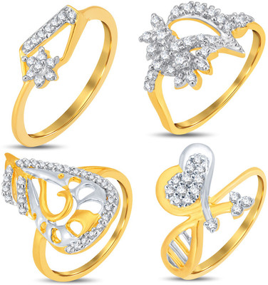

Sukkhi Alloy Cubic Zirconia Gold-plated Plated Ring Set, Gold;white