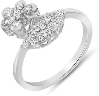 39% OFF on mahi Ultra Chic Alloy, Brass Zircon Rhodium Plated Ring