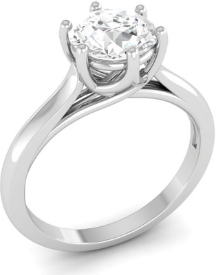 

Ciemme 1.9Ct. White Rhodium Plated Solitaire Collection Jewellery Sterling Silver Cubic Zirconia Gold-plated Plated Ring