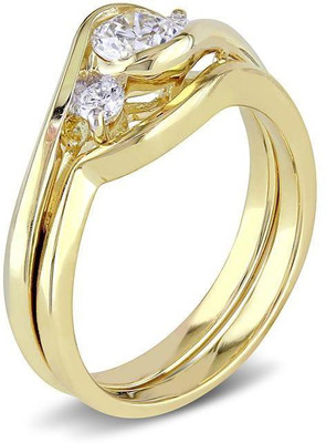 

Kiara Jewellery Kashish Sterling Silver Swarovski Zirconia Gold-plated Plated Ring