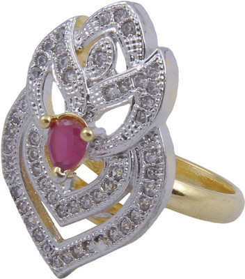 

Pink Rose Princess Charm Alloy Ring, Maroon;white
