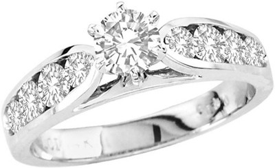 

Kiara Jewellery Sterling Silver Swarovski Zirconia Rhodium Plated Ring, White