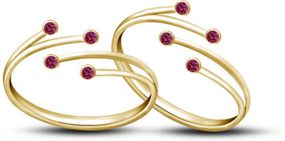 26% OFF on Kirati Sterling Silver Sapphire Gold Plated Toe Ring Set