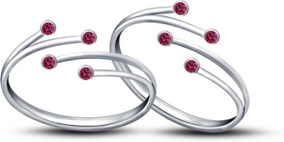 37% OFF on Kirati Sterling Silver Sapphire Rhodium Plated Toe Ring Set