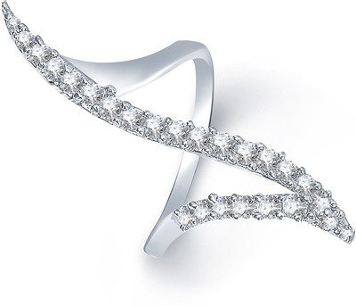 

Sukkhi Briliant Alloy Cubic Zirconia Rhodium Plated Ring, Silver