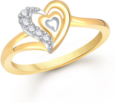 

Meenaz Exclusive Heart Shape Alloy Cubic Zirconia Ring, Gold