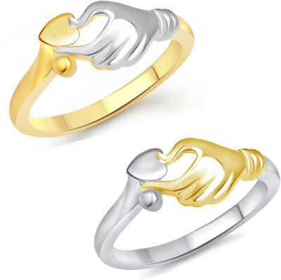 

Vighnaharta Surprise Selfie Alloy Gold-plated Plated Ring Set, Gold;silver