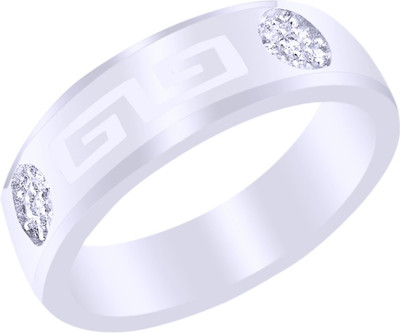 

Elotic Silver Cubic Zirconia Rhodium Plated Ring, White