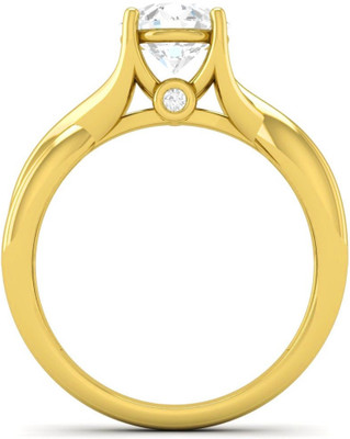 

Parshva Diam Sterling Silver Cubic Zirconia Gold-plated Plated Ring, Yellow