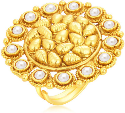

Sukkhi Glistening Designer Traditional Cocktail Gold Plated Alloy Gold-plated Plated Ring