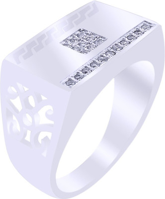 

Elotic Silver Cubic Zirconia Rhodium Plated Ring, White