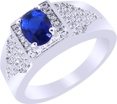

Elotic Silver Cubic Zirconia Rhodium Plated Ring, Blue