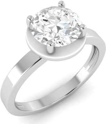 

Ciemme 1.8Ct. White Rhodium Plated Solitaire Collection Jewellery Sterling Silver Cubic Zirconia Gold-plated Plated Ring