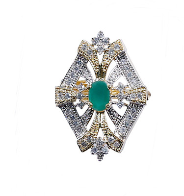 

Asset Jewels Cocktail Alloy Rhodium Plated Ring, Gold;silver