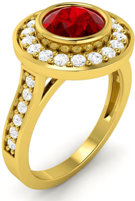 

Parshva Diam Silver Sapphire Gold-plated Plated Ring, Yellow
