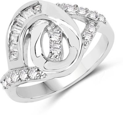

Johareez Beautiful Sterling Silver Cubic Zirconia Rhodium Plated Ring, White