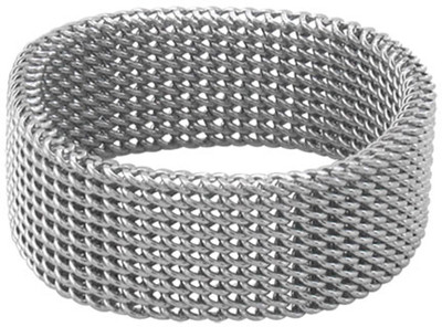

Inox Jewelry Flexible Mesh Stainless Steel Ring, Silver