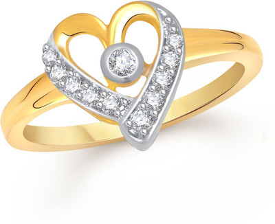 

Meenaz Lovely Heart Shape Gold & Rhodium Alloy Cubic Zirconia Ring
