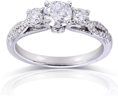 

Kiara Jewellery Poonam Sterling Silver Swarovski Zirconia Gold-plated Plated Ring