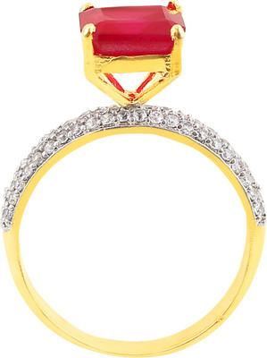 

Fasherati Studded with Pink Stone Crystal Crystal Ring, Silver