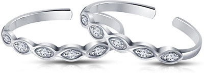 26% OFF on Kirati Valentine Day Gift For Girlfriend / Wife New Design Sterling Silver Cubic Zirconia Platinum Plated Toe Ring