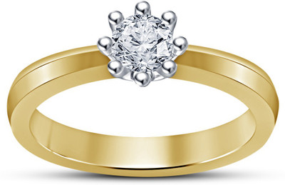 

Vorra Fashion Solitaire Sterling Silver Cubic Zirconia Gold-plated Plated Ring, Yellow
