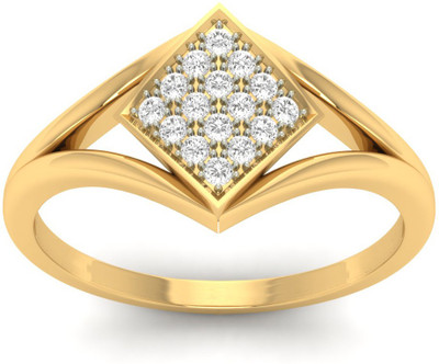 

Jewels5 Karre 14kt Diamond Yellow Gold ring(Rhodium Plated)