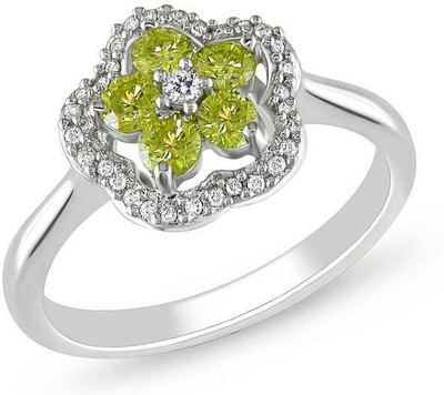 

Kiara Jewellery Sonam Sterling Silver Swarovski Zirconia Gold-plated Plated Ring