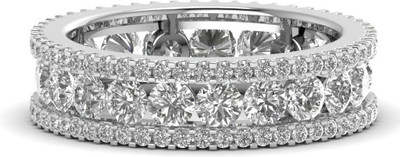 ICR Jewels Sterling Silver Cubic Zirconia Sterling Silver Plated Ring