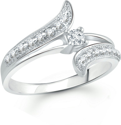 

Vighnaharta Alloy Cubic Zirconia 18K White Gold Plated Ring, Silver