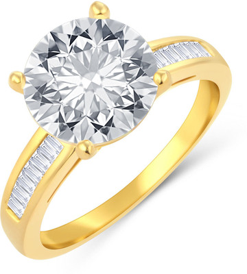 

Sukkhi Gleaming Solitaire Copper Cubic Zirconia Gold-plated Plated Ring