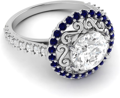 

Parshva Diam Silver Ruby Gold-plated Plated Ring, White
