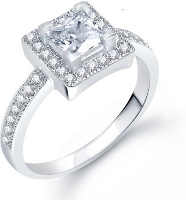 

Meenaz Alloy Ring, White