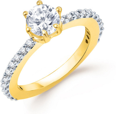 

Sukkhi Marvellous Alloy Cubic Zirconia Gold-plated, Rhodium Plated Ring, Gold;white