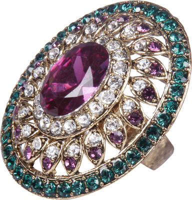 

Pink Rose Queens Charm Alloy Ring, Multicolor