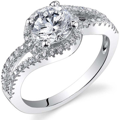 

Kiara Jewellery Sterling Silver Swarovski Zirconia Rhodium Plated Ring, White
