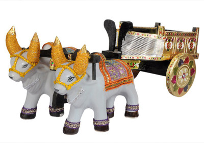 

Ratash.com Bullock cart golden meenakari