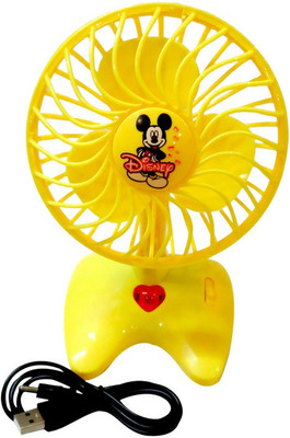 

DCS Cartoon Character USB Fan Toy For Kids(USB Cable,Battery Operated,Yellow)