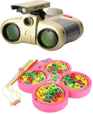 

New Pinch Fishing Catching Game With Night Scope Binoculars With Pop-Up Light