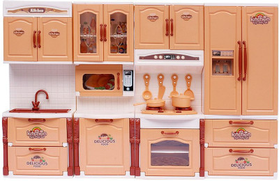 

Parteet Multicolour Modern Kitchen Play Set With Doll for Kids