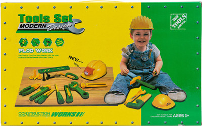 

Venus-Planet of toys 9 Pcs Tool Set, and 1 Helmet, Fun Interactive Diy Toy For Kids Above Age 3
