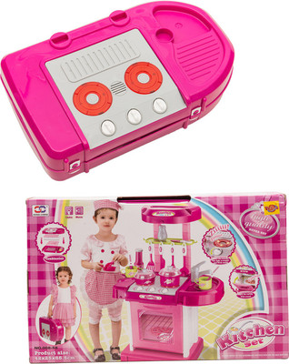 

Venus-Planet of toys Dazzling Portable Kitchen Set Appliance Oven Cooking Play With Lights & Sound (Pink) (Multicolour)
